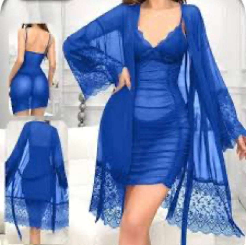 Ensemble nuisette & kimono en dentelle