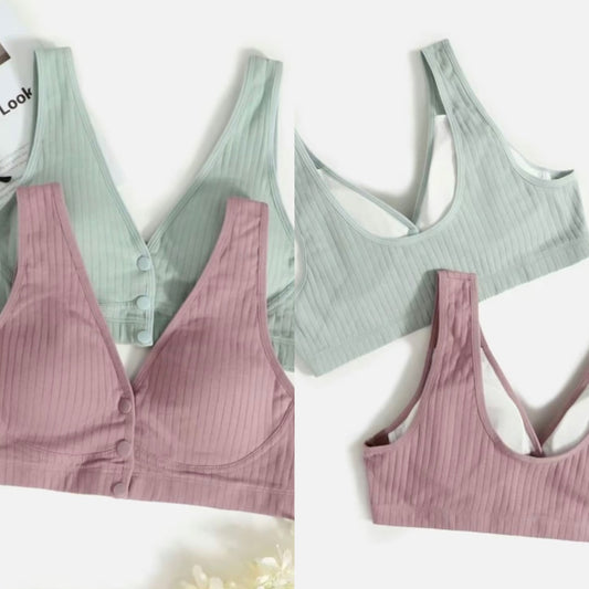 Soutien-gorge de Maternité et d'Allaitement avec Boutons à l'Avant