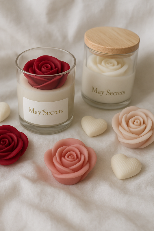 ✨ Bougie Fleur Sculptée – May’Secrets 🌹✨