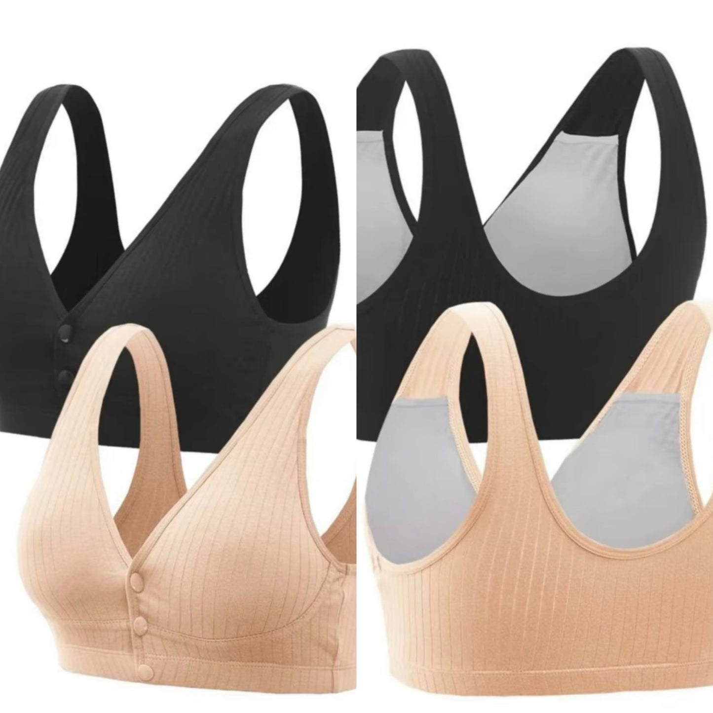 Soutien-gorge de Maternité et d'Allaitement avec Boutons à l'Avant