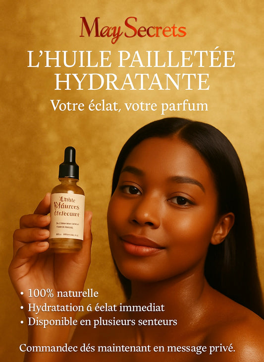 ✨ Huile Gommante Pailletée – Douceur & Éclat