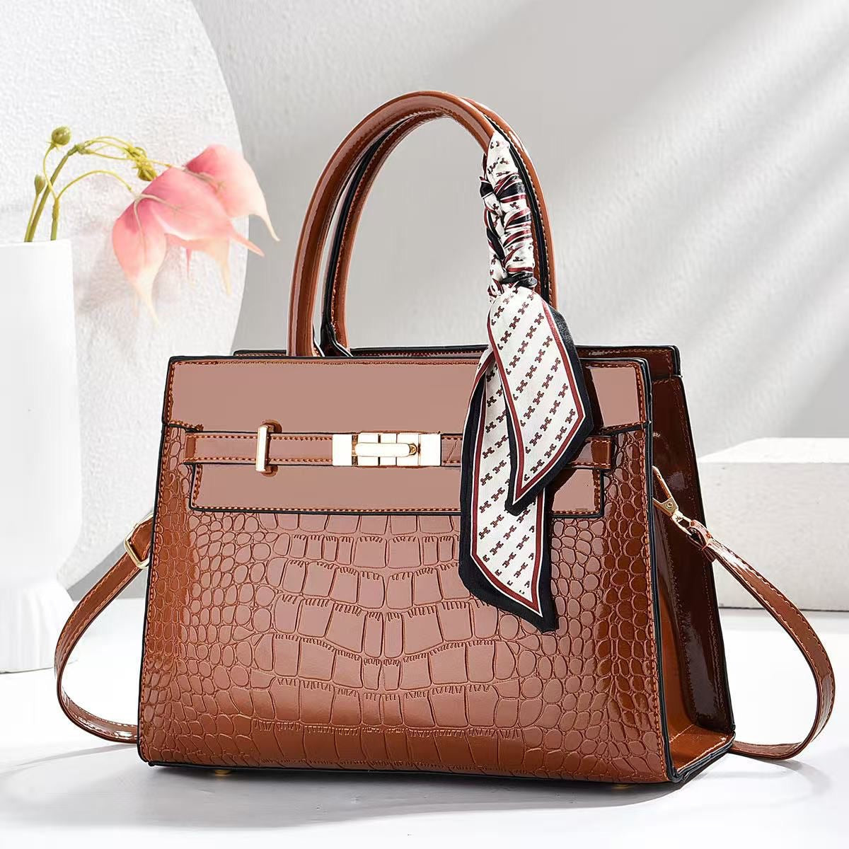 Sac à Main Femme Luxe Effet Croco