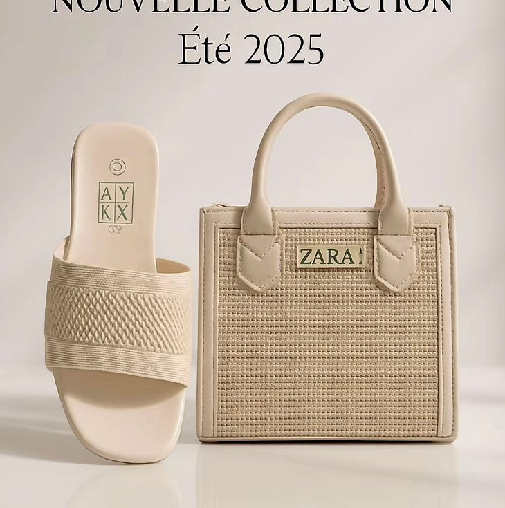 Ensemble Chic Sac Structuré & Claquettes Minimalistes – Style Élégant au Quotidie