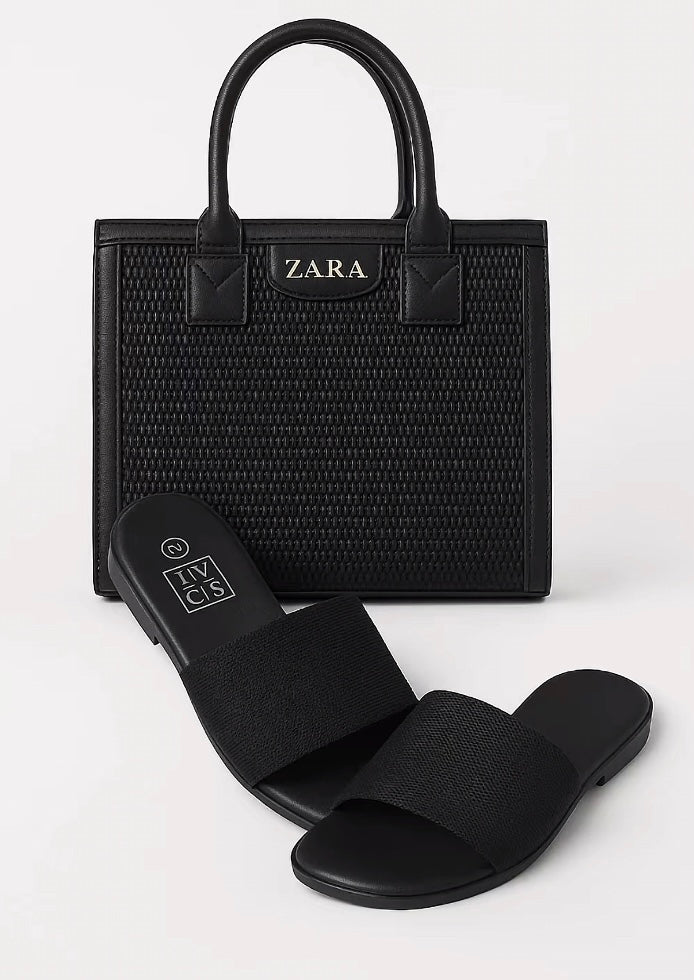 Ensemble Chic Sac Structuré & Claquettes Minimalistes – Style Élégant au Quotidie