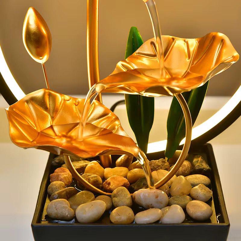 Diffuseur Fontaine Décorative Zen à Feuilles Cascade – Ambiance Relaxante & Design Élégant