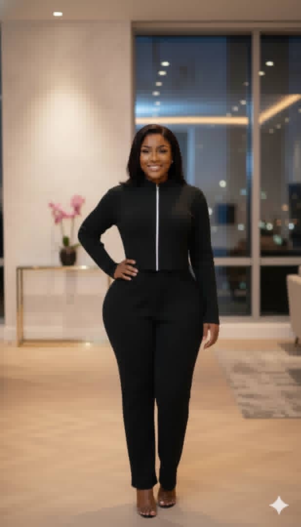 Ensemble Chic à Zip Avant – Coupe Ajustée