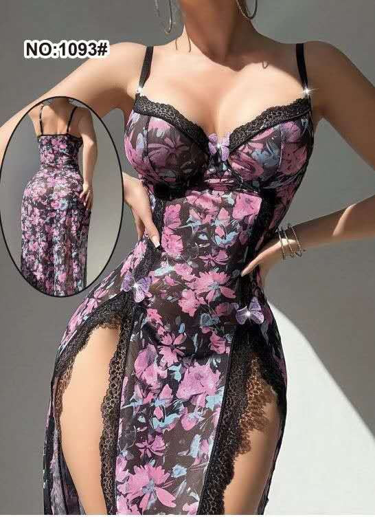 Nuisette transparente florale 🌸