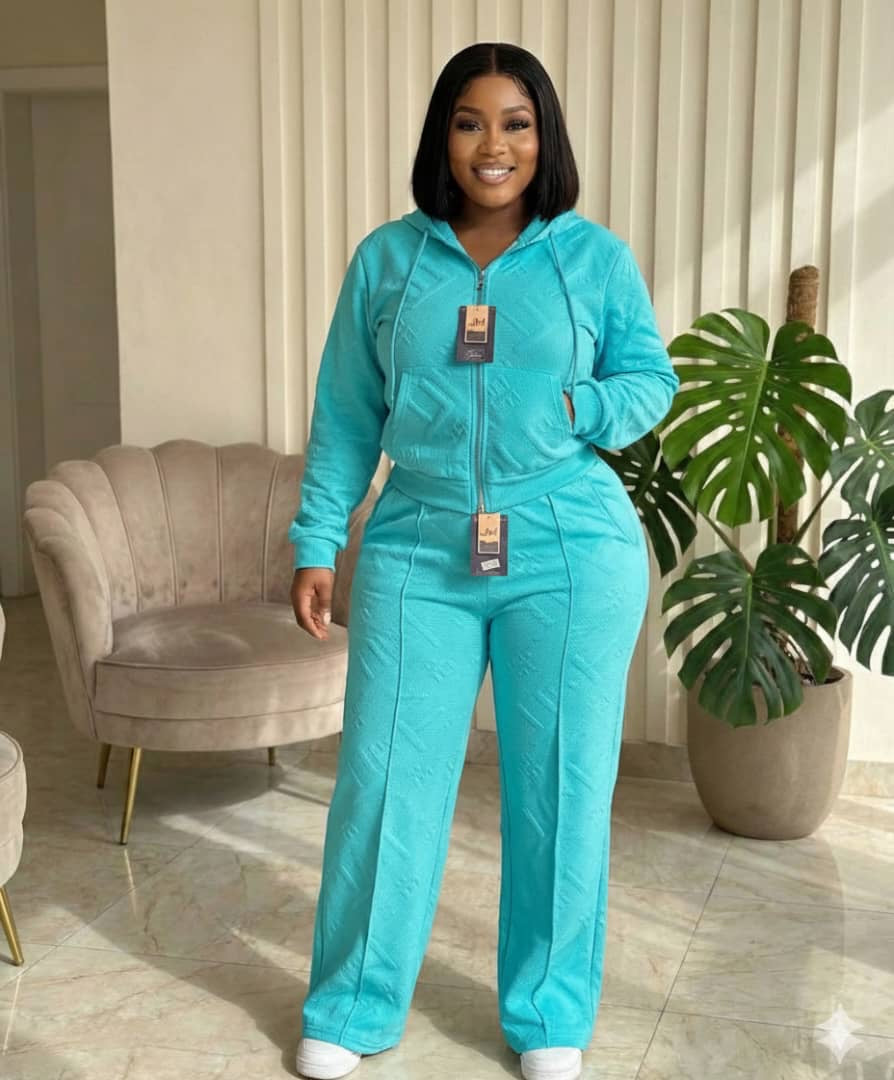 Ensemble Survêtement "Élégance Texturée" – Hoodie Zippé & Pantalon Large