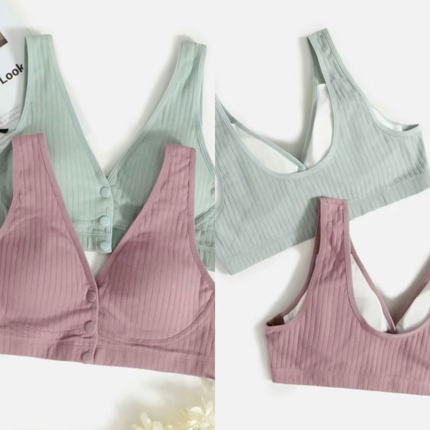 Soutien-gorge de Maternité et d'Allaitement avec Boutons à l'Avant