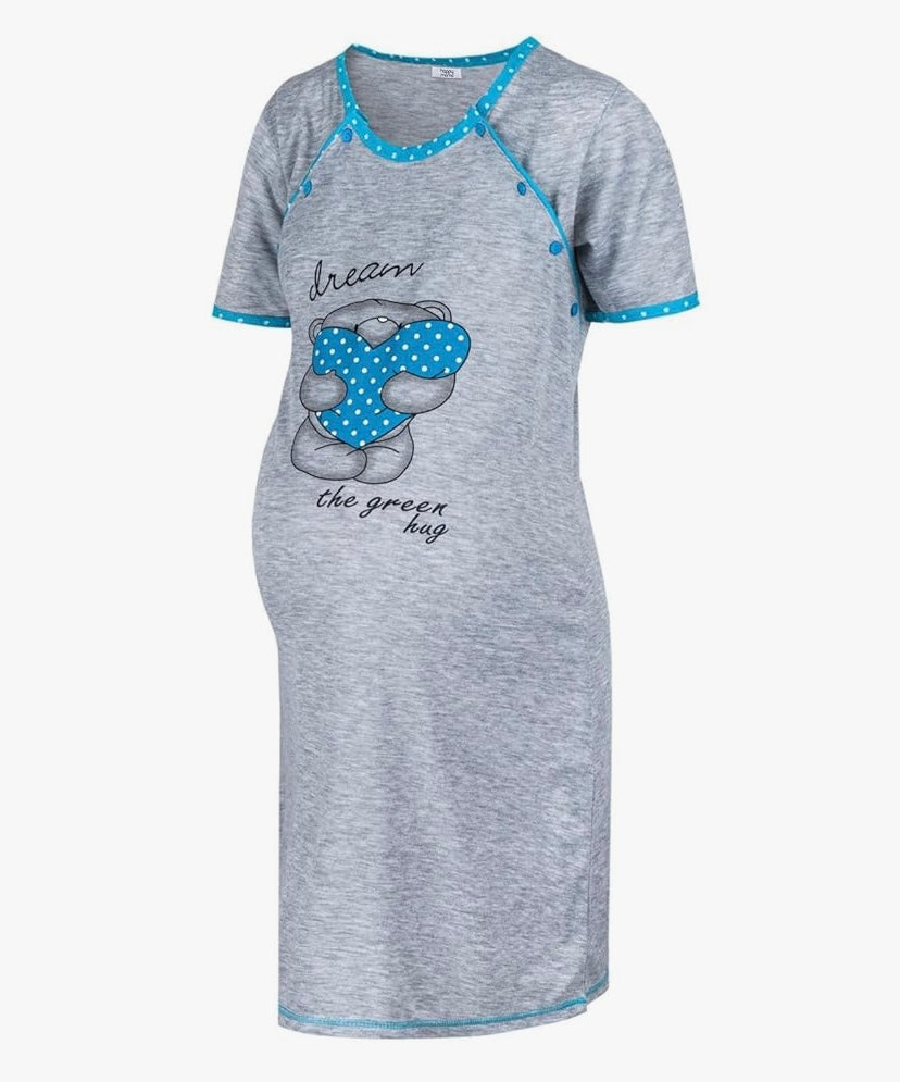 Chemise de Nuit d’Allaitement Confort – Ouverture Pratique pour Maman & Bébé