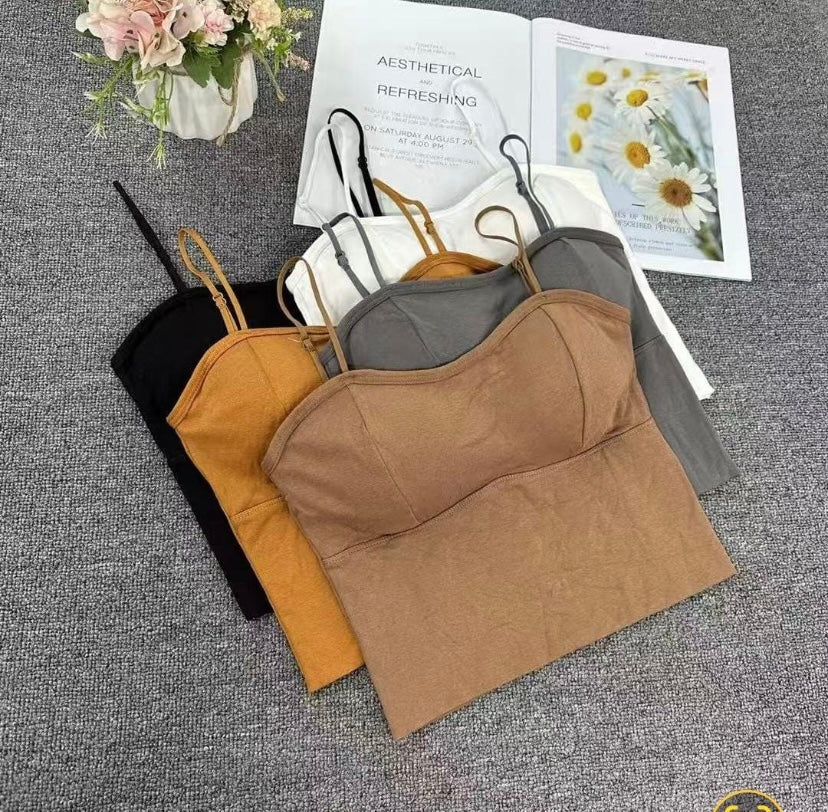 ✨ Lot de 4 Tops Basique Sculptants à Bretelles Fines – Confort & Style