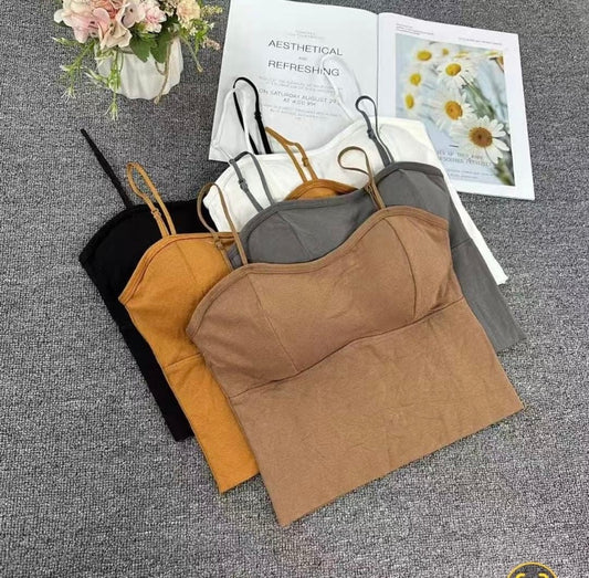 ✨ Lot de 4 Tops Basique Sculptants à Bretelles Fines – Confort & Style