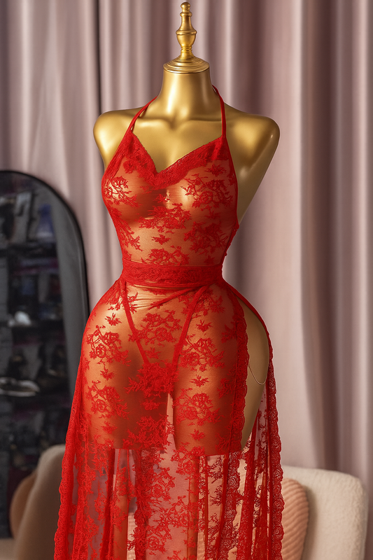 Robe de Nuit Dentelle Transparente – Modèle Luxe