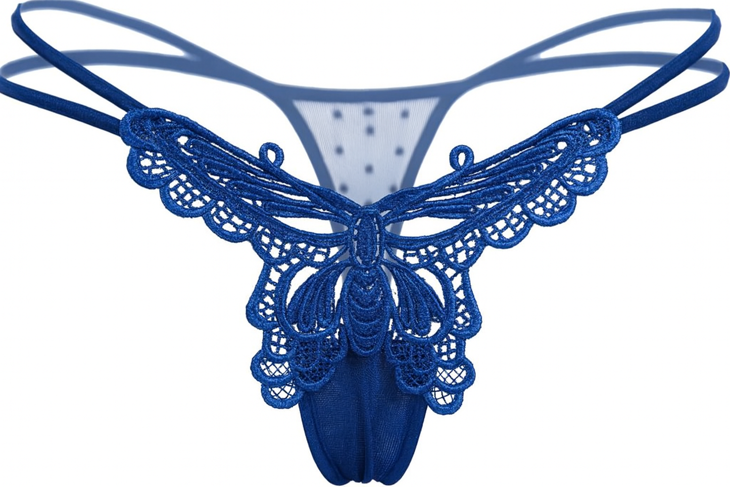 Lot de 6 strings en dentelle ajourée avec motif papillon