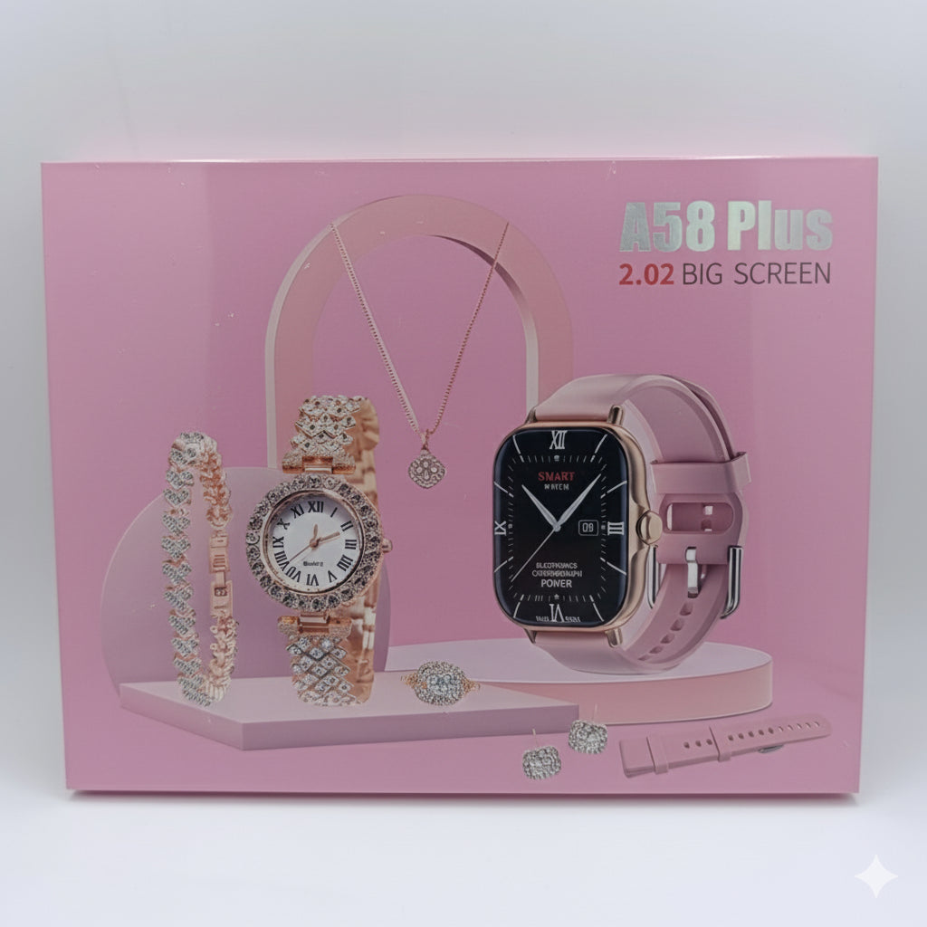 Coffret Beauty A58 Plus – Smartwatch + Parure Complète