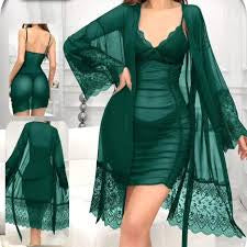 Ensemble nuisette & kimono en dentelle