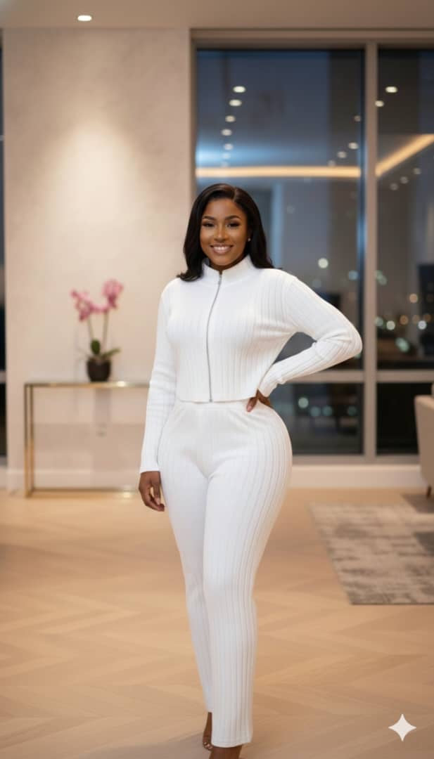 Ensemble Chic à Zip Avant – Coupe Ajustée