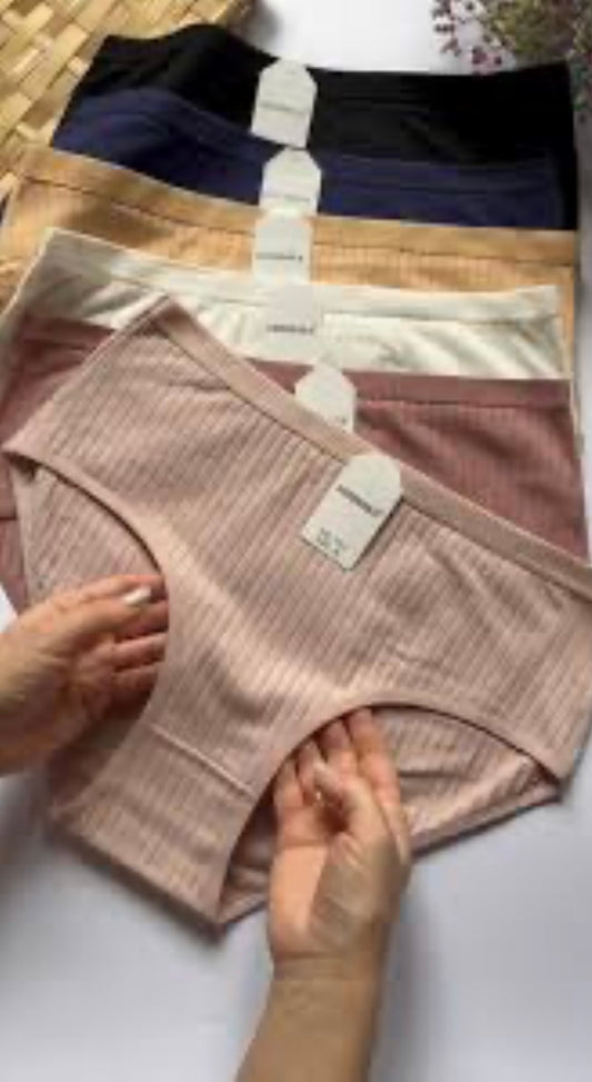 Lot de 6 Culottes Côtelées Ultra Douces | Confort & Style au Quotidien