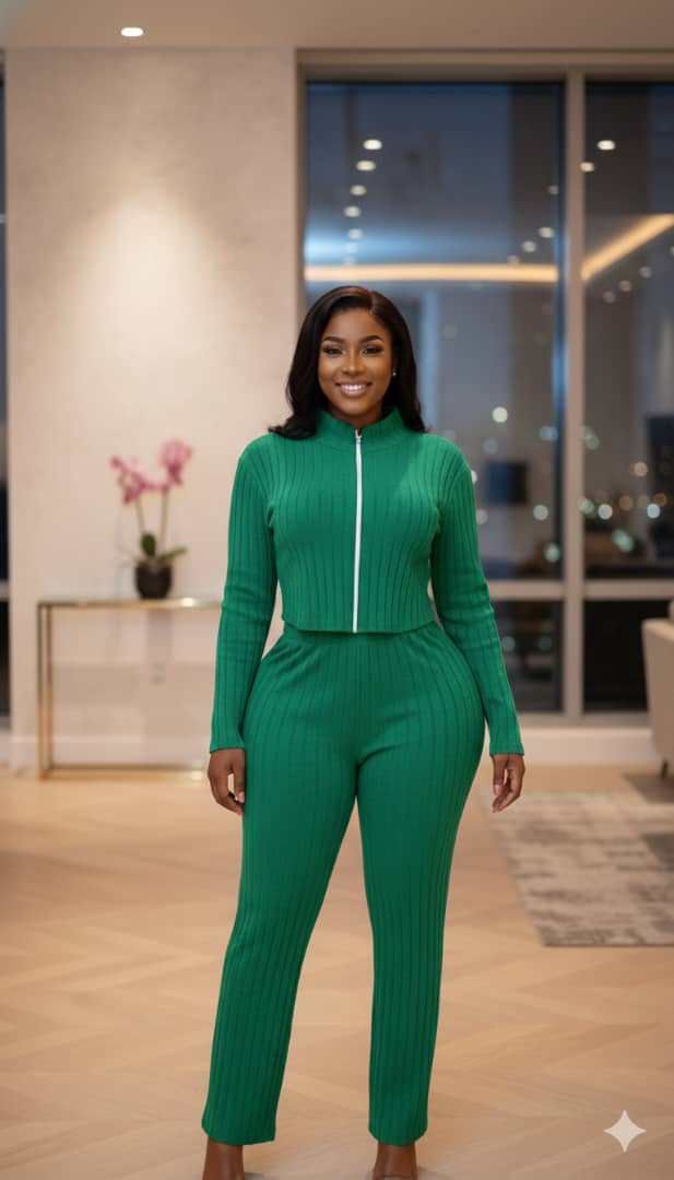 Ensemble Chic à Zip Avant – Coupe Ajustée