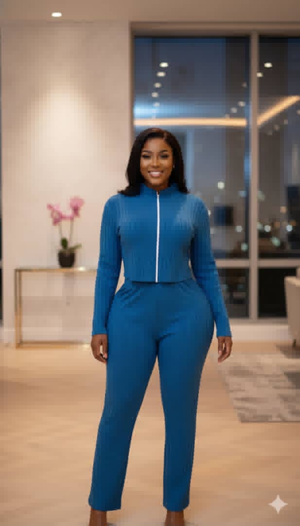 Ensemble Chic à Zip Avant – Coupe Ajustée