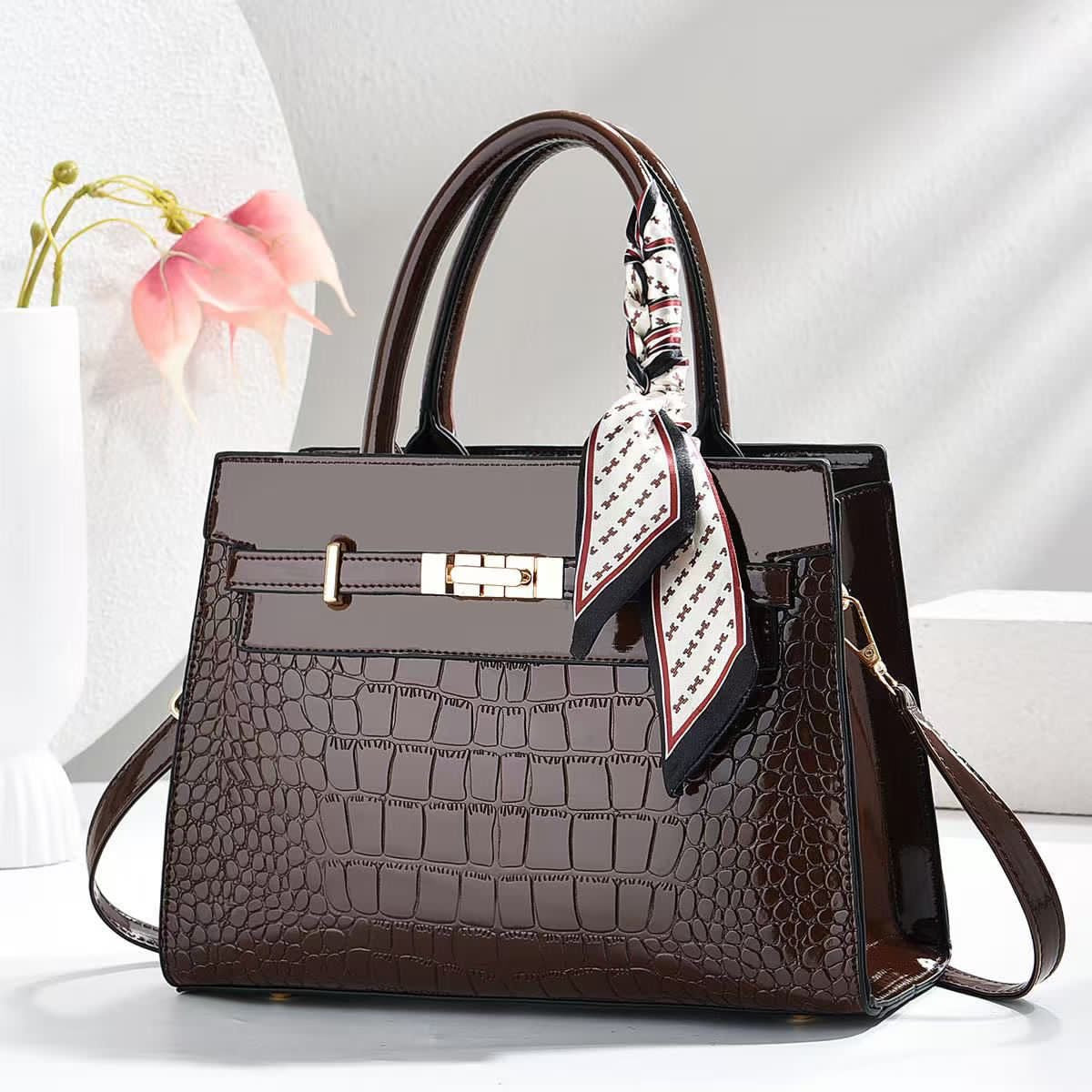Sac à Main Femme Luxe Effet Croco