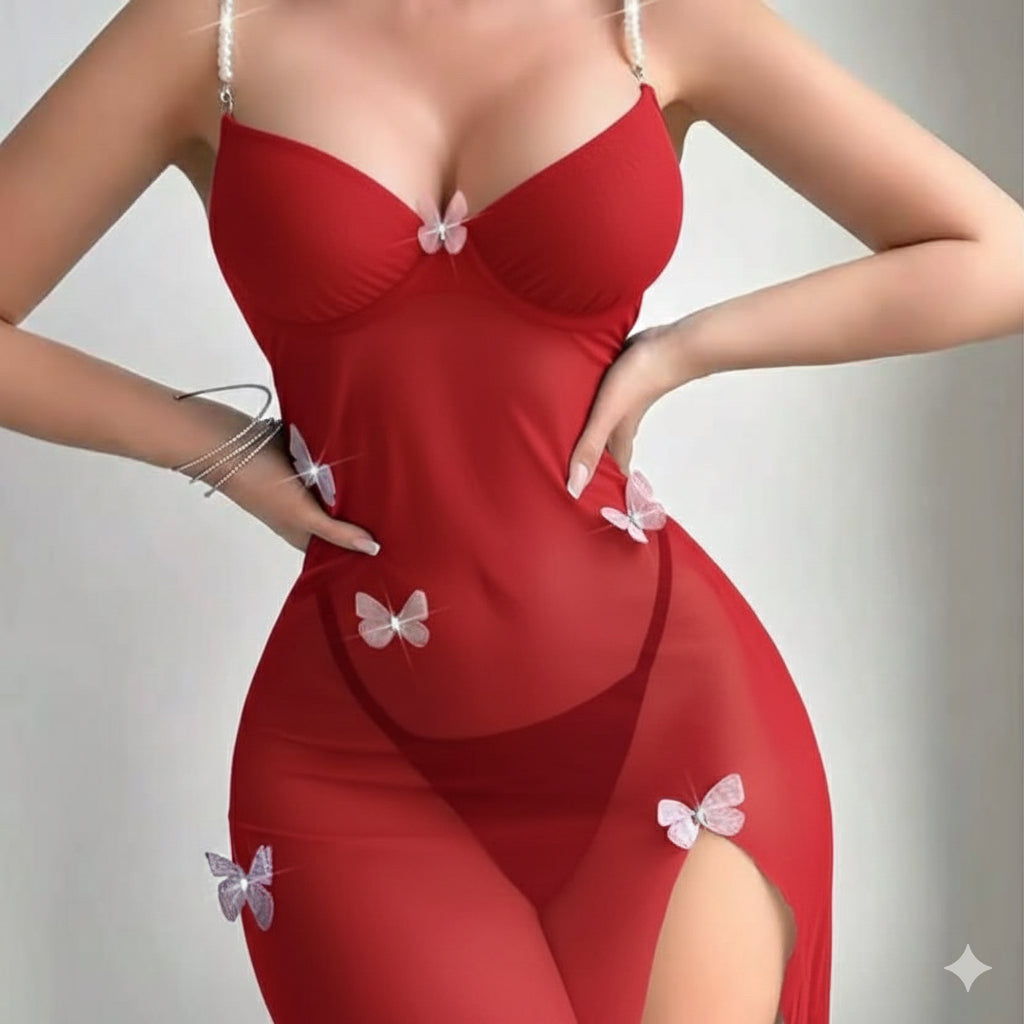 Robe Nuit Transparente Papillons