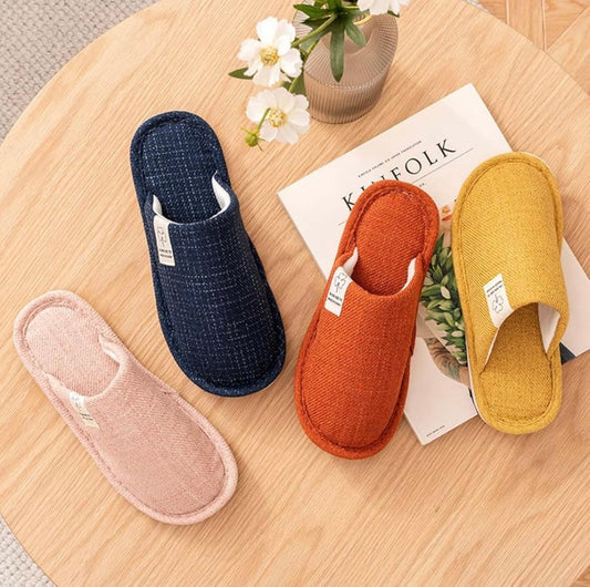 Chaussons confort en tissu respirant avec semelle antidérapante