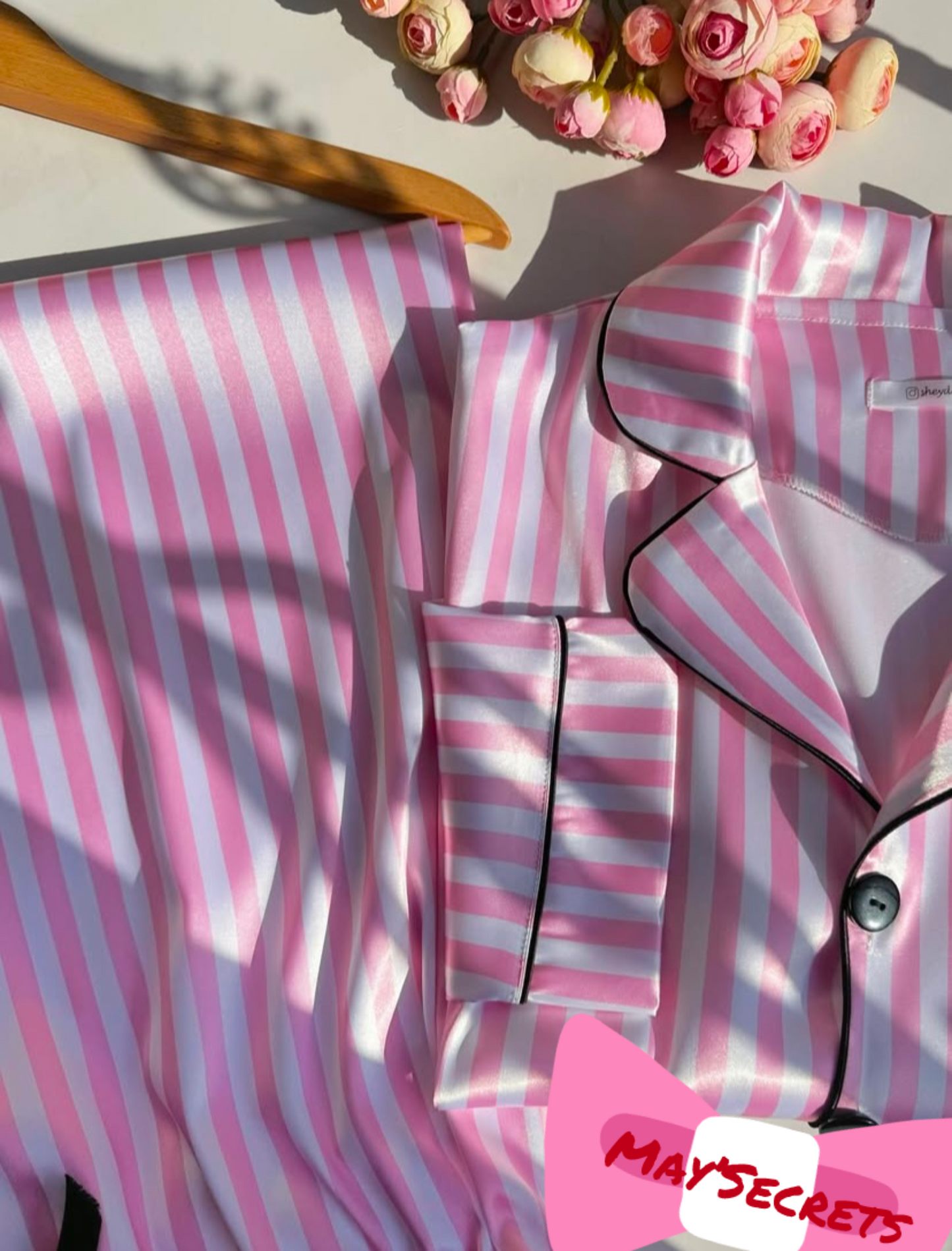 🩵 Pyjama Satin Femme – Ensemble Chemise & Short (ou Pantalon)