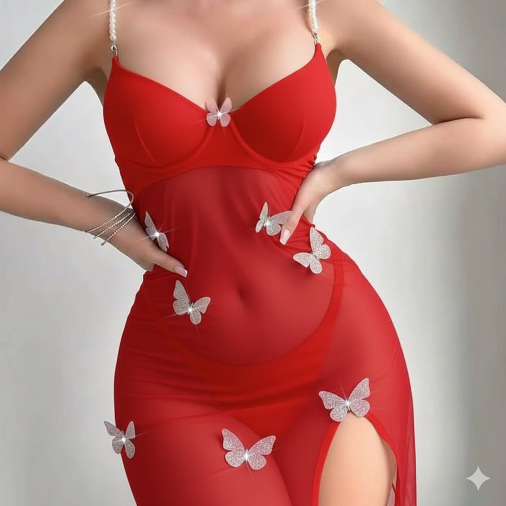 Robe Nuit Transparente Papillons